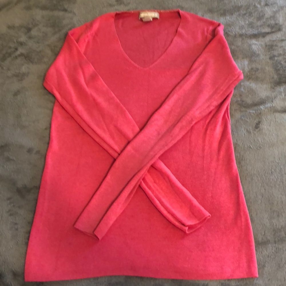 Pink v-neck sweater